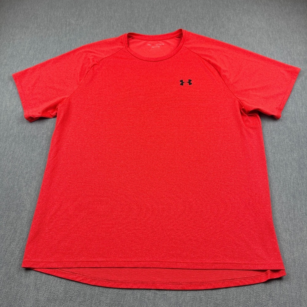 Under Armour UA Shirt Mens 3XL Orange‎ Stretch 2.0 Tech Tee Workout Gym Athletic